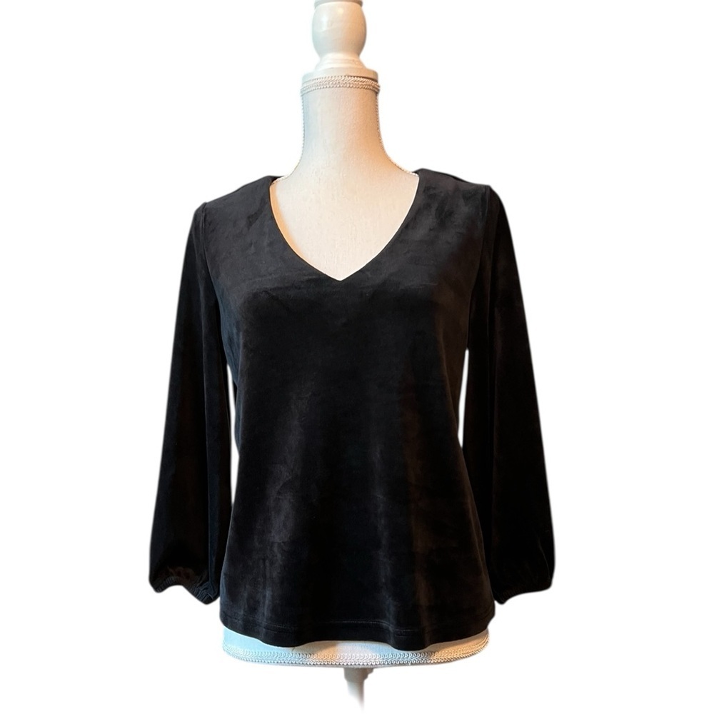 Marine Layer Black V-Neck Long Sleeve Top Size Small